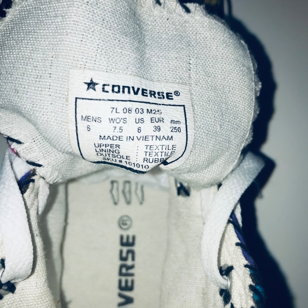 Converse Chuck Taylor All Star African Kente Cloth Sneakers Women’s 7.5 BHM - Picture 9 of 11